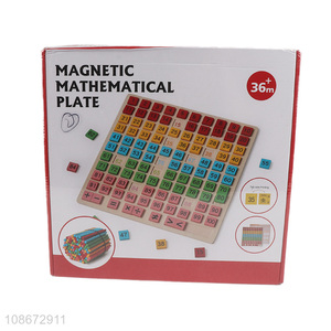 Hot selling educational wooden montessori toy magnetic mathematical <em>plate</em>