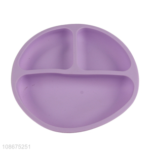 Wholesale food grade silicone divided suction <em>plate</em> for babies toddlers