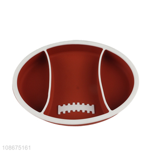 New product silicone rugby <em>plate</em> divided baby <em>plate</em> for toddlers