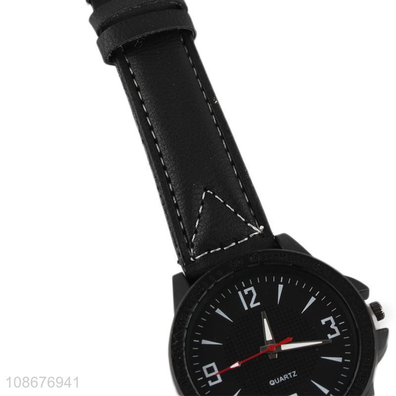 Online wholesale men's wristwatch pu leather strap luminous wristwatch