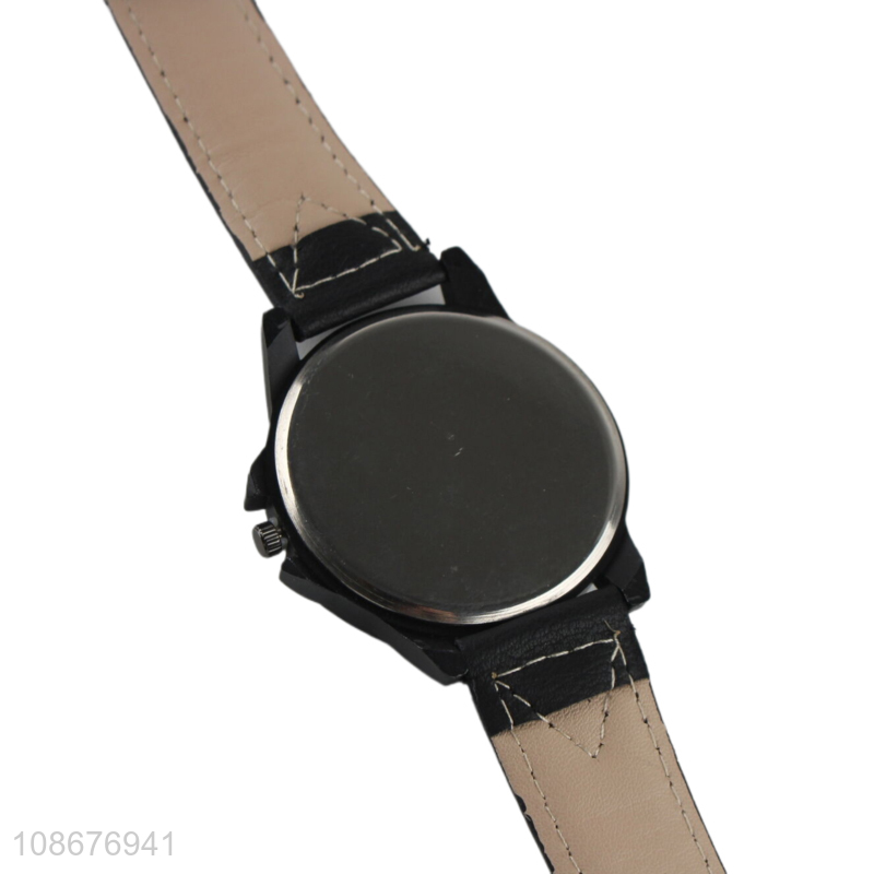 Online wholesale men's wristwatch pu leather strap luminous wristwatch