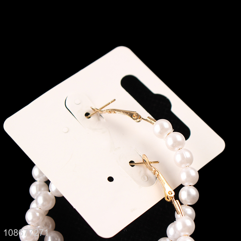 Yiwu market fashion ladies pearl earrings for jewelry