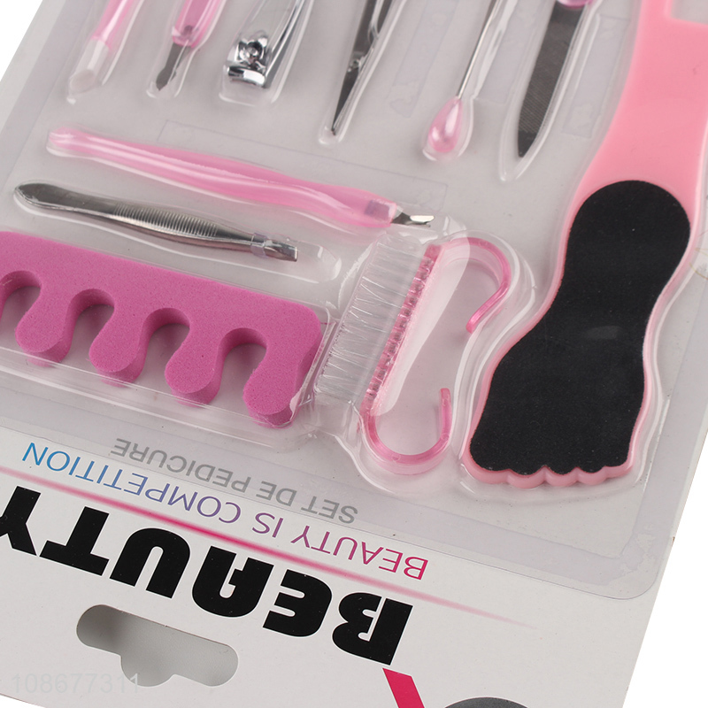 Good quality 11pcs beauty manicure pedicure set nail supplies kit
