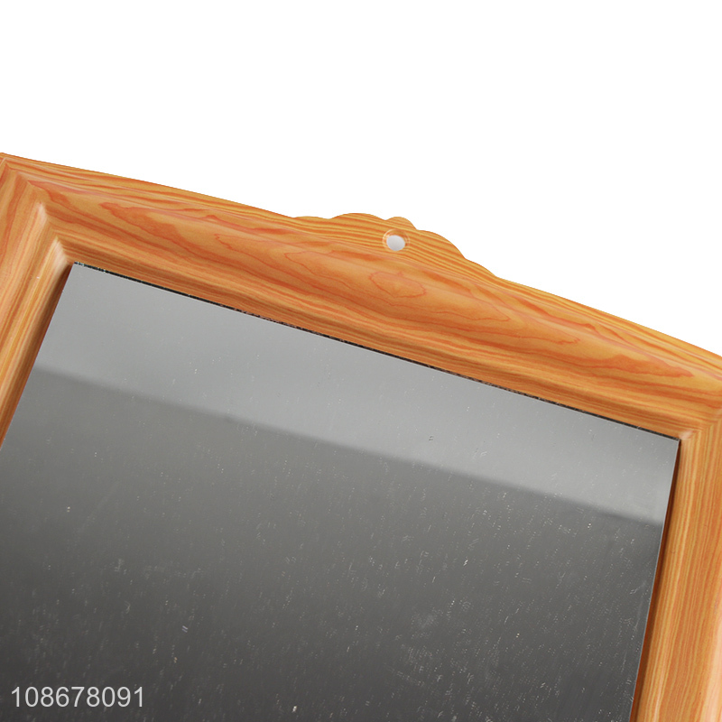 Hot selling rectangular wood grain bathroom vanity wall mounted mirror