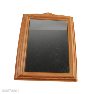 Hot selling rectangular wood grain bathroom vanity wall mounted mirror
