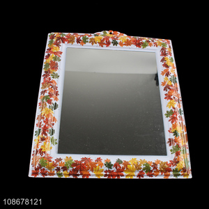 New product floral framed vanity mirror bathroom wall mounted mirror