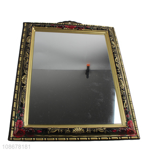 Good quality rectangle antique vanity wall mirror for bathroom mantel
