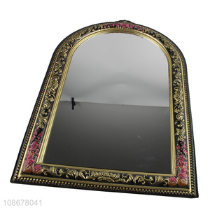 Wholesale decorative arched mirror metallic bathroom vanity wall mirror