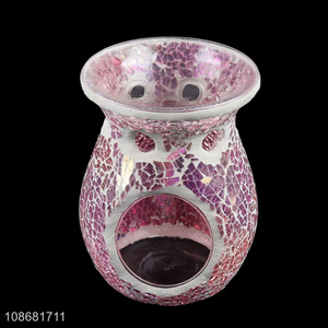 Top selling home décor mosaic glass incense burner glass candle holder wholesale
