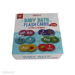 Top selling baby bath toy flash card letter number card toy