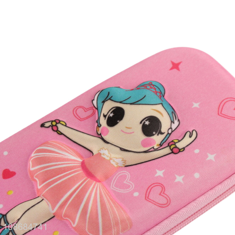 Factory price girls pink stationery pencil case for stationery storage