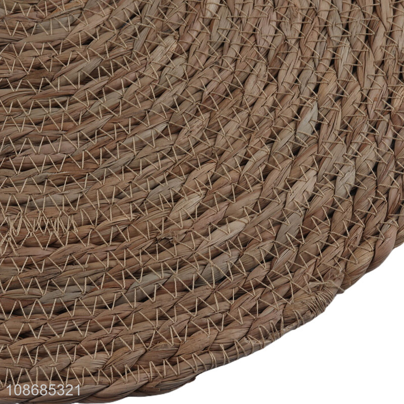New arrival heat insulation woven placemat natural cattail rope table mat