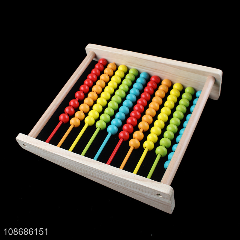 Factory supply wooden rainbow abacus beads counting toys kids math toys