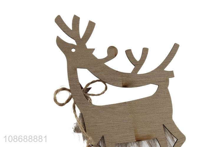 Hot selling wooden Christmas reindeer figurine wooden holiday decorations