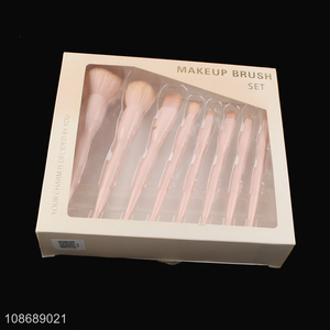 Whoelsale 8pcs cosmetic makeup brush set with synthetic fiber bristle