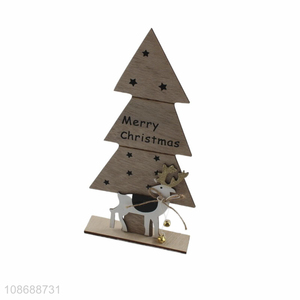 Good quality standing wooden Christmas statue figurine for tabletop decor