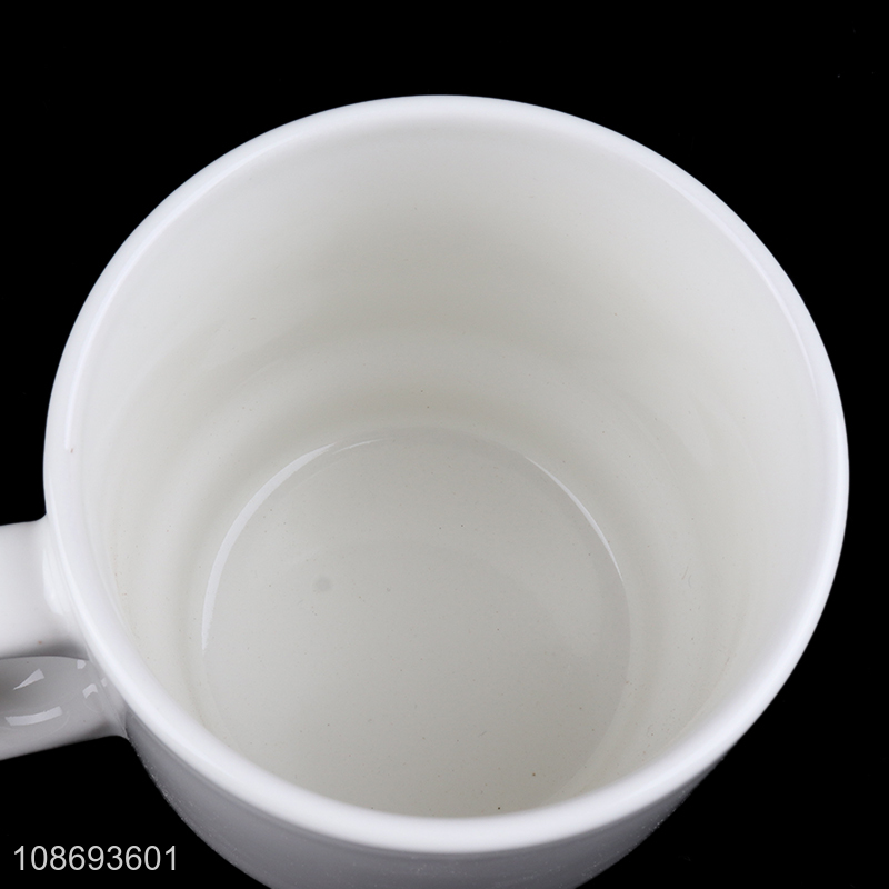 Wholesale stackable white blank ceramic coffee mug with handle