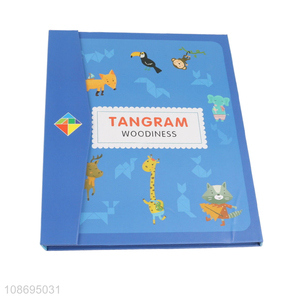 Wholesale kids educational toy Chinese tangram magnetic seven-piece puzzle