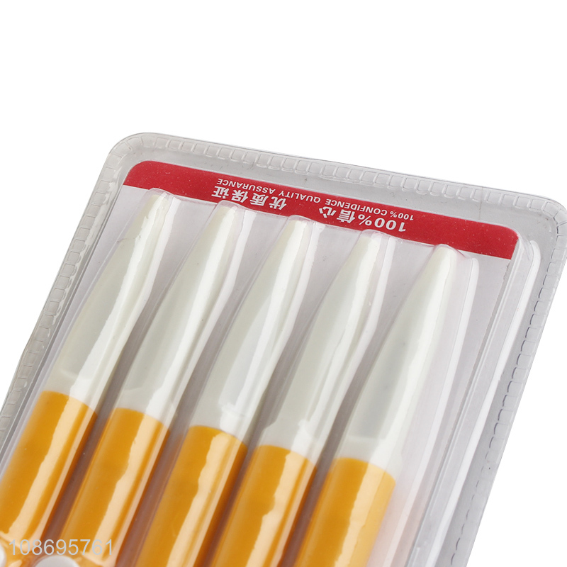 Hot selling 5pcs students stationery writing ballpoint pen set wholesale