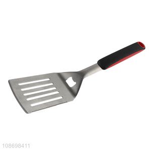 Hot selling stainless steel cooking slotted spatula with nylon handle