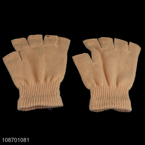 Best selling winter warm thickened half-finger gloves polyester gloves wholesale