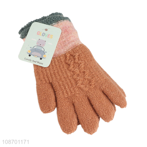 Latest products children polyester warm thickened gloves knitted gloves for sale