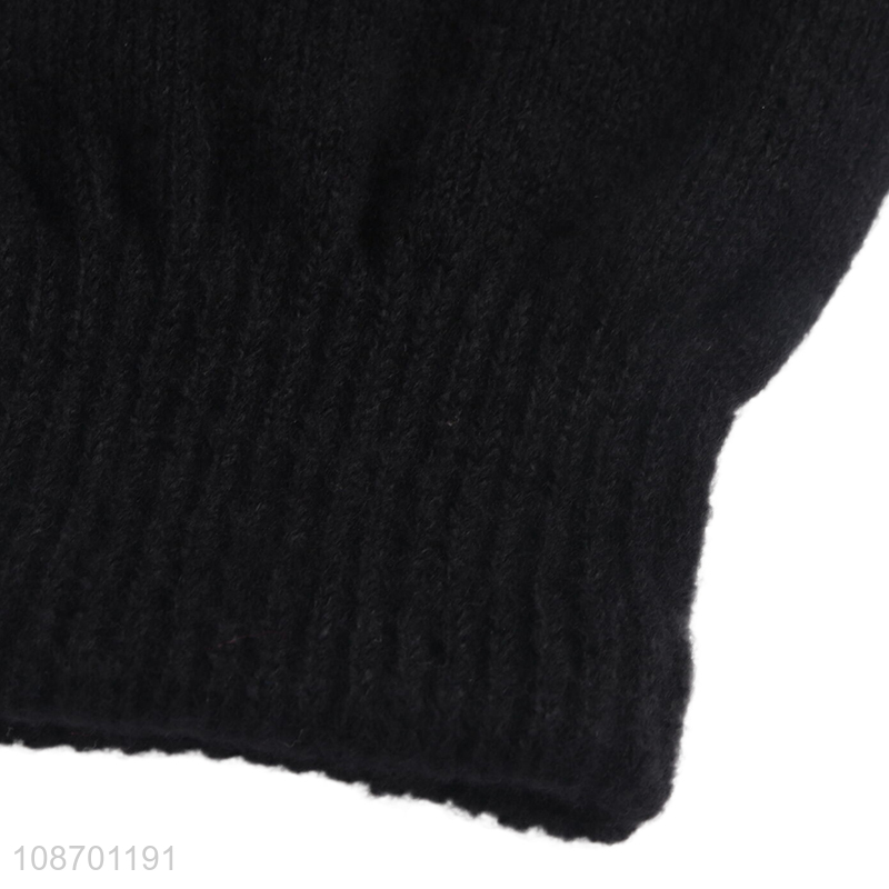 Factory direct sale two fingers exposed polyester gloves for winter