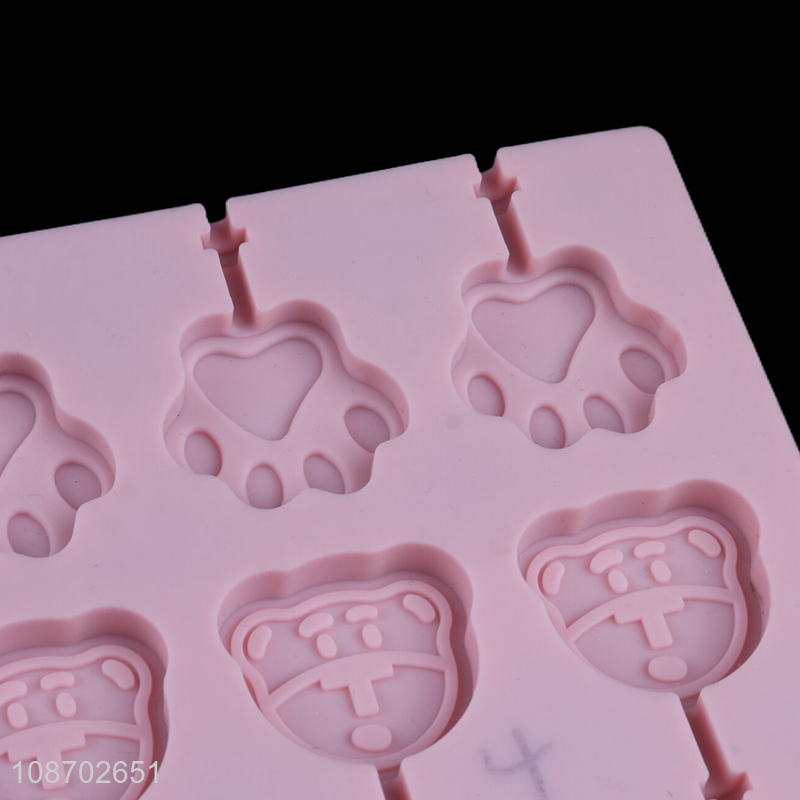 Factory direct sale diy silicone cartoon candy lollipop mold ice cube tray wholesale