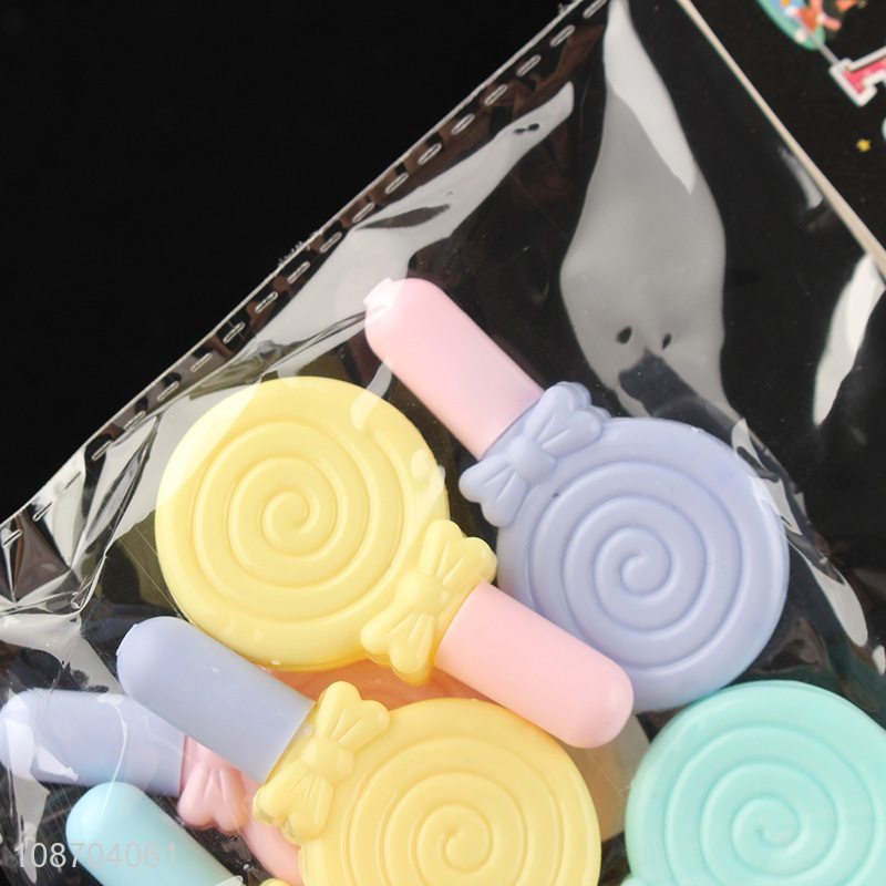 Best price candy color lollipop shaped plastic ballpoint pen for kids