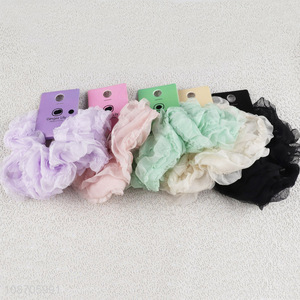 Top selling multicolor elastic lace hair ring hair rope for hair accessories