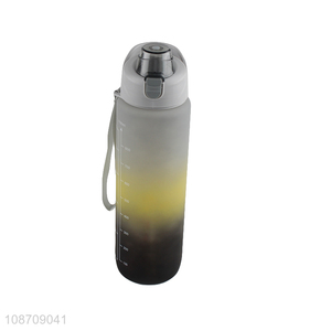 Wholesale 1000ml leakproof plastic water bottle with time marker & <em>straw</em>