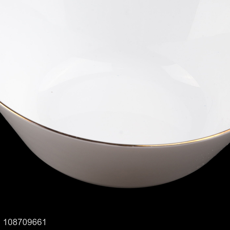 Top selling white bowl dinnerware bowl gold-plated lace bowl wholesale