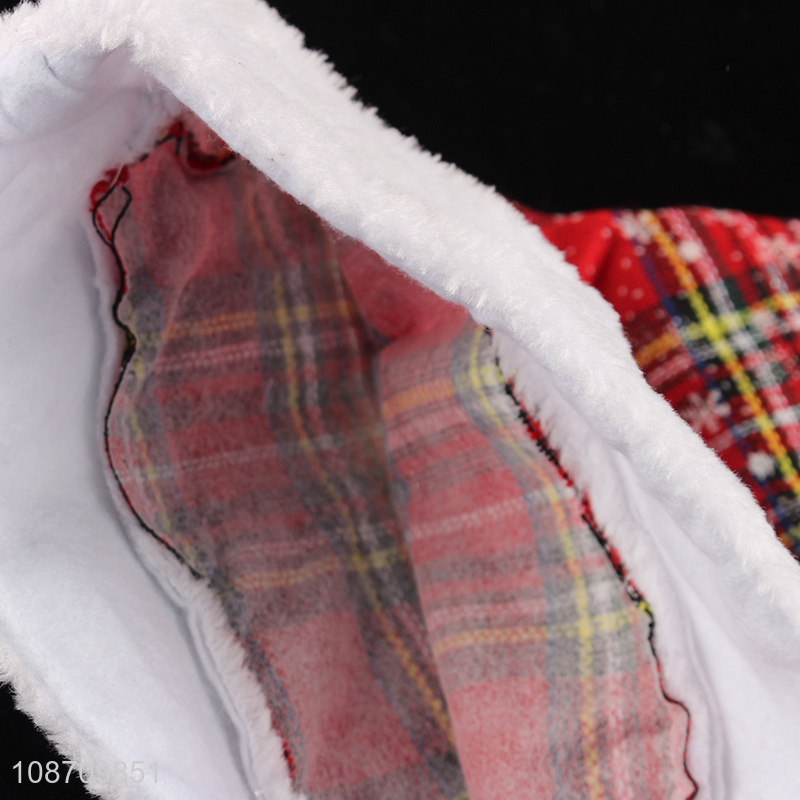 Hot selling non-woven fabric plaid Christams hat santa hat wholesale