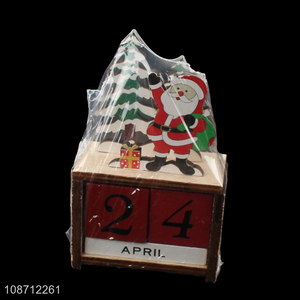 New product holiday home desktop ornaments wooden Christmas calendar