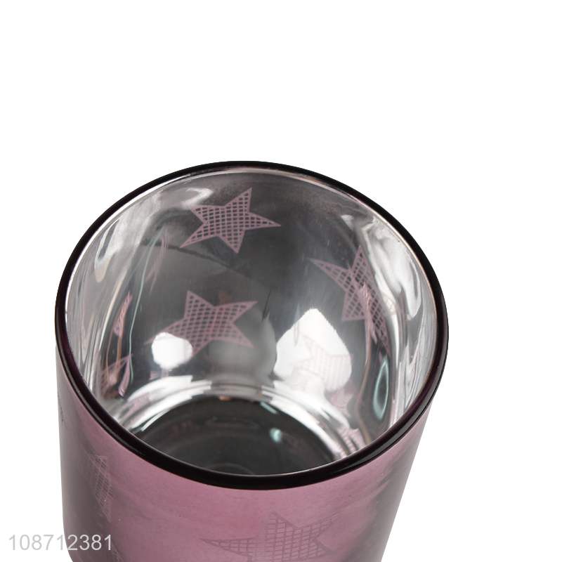 Hot selling empty glass Christmas candle jar Xmas tealight candle jar
