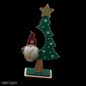 Hot selling Christmas tabletop ornaments wooden Christmas tree crafts