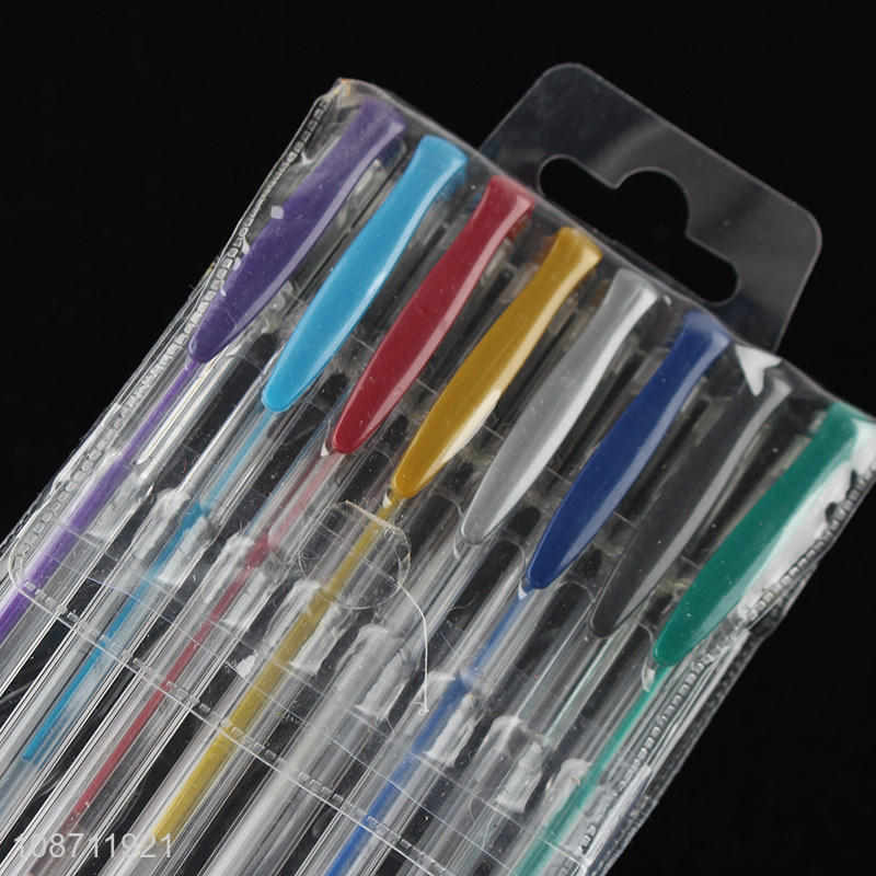 New product 8pcs metallic ink gel pens for student writing & drawing