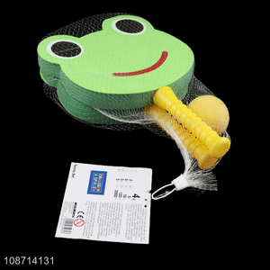 Good quality soft eva foam frog table tennis racket toy set for kids
