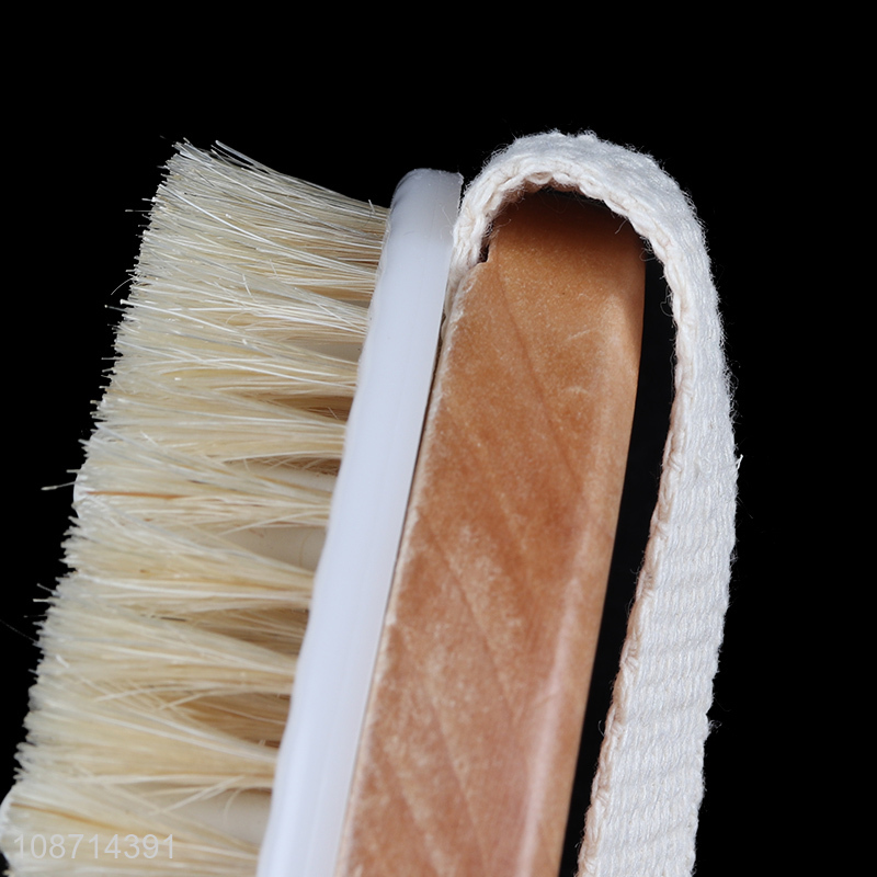 Hot selling handheld round massage bath brush wooden scrub brush