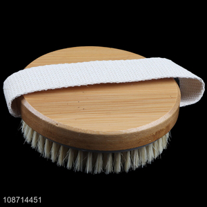 High quality round hand-held wooden massage bristle bath brush