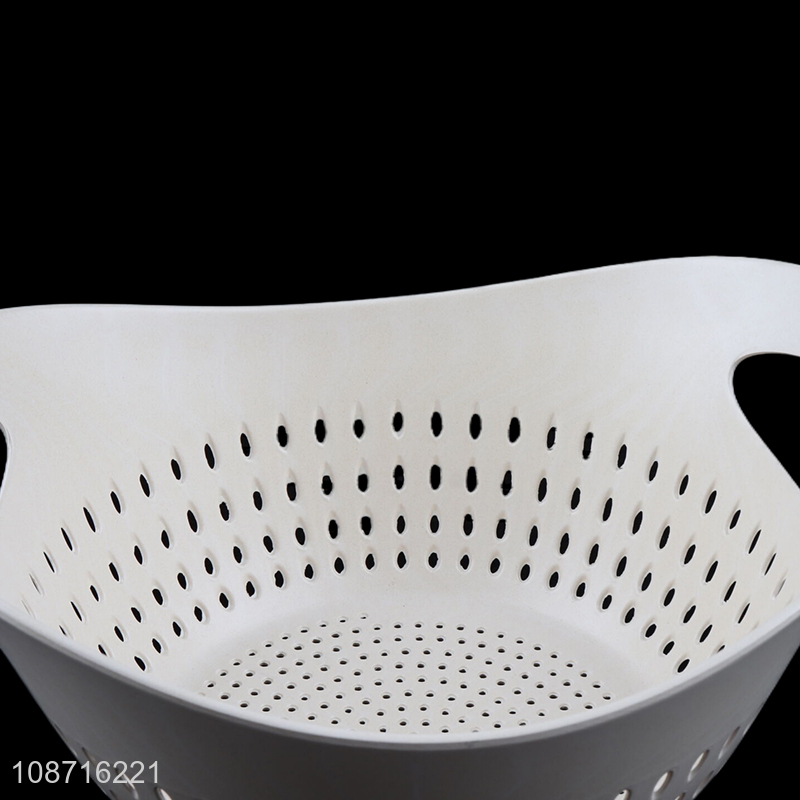 New product eco-friendly bamboo fiber drain basket vegetable fruit washing basket