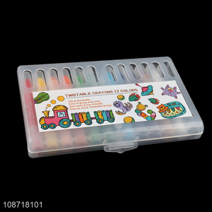 Wholesale 12 colors non-toxic eco-friendly washable twistable <em>crayons</em> for <em>kids</em>