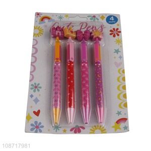New product kawaii cartoon plastic ballpoint pens kids student stationery