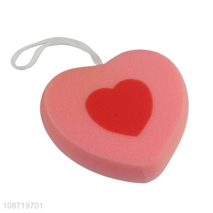 Good quality heart shape skin care exfoliating shower bath sponge