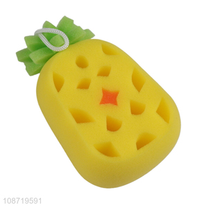 Top selling pineapple shape soft shower bath cleaning sponge wholesale