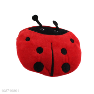 Wholesale kawaii cartoon ladybird plush coin wallet mnini zipper purse
