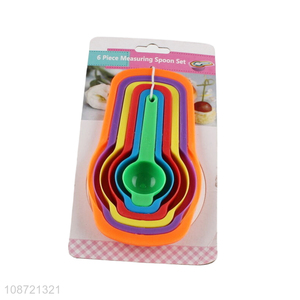China wholesale 6pcs multicolor measuring spoon set for baking tool