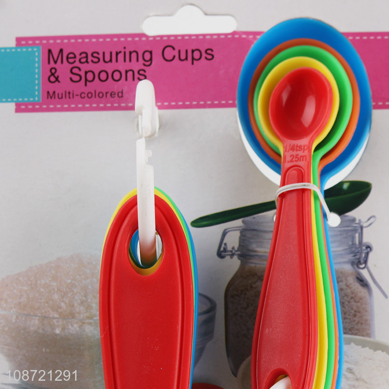Factory price multicolor plastic measuring tool measuring spoon set