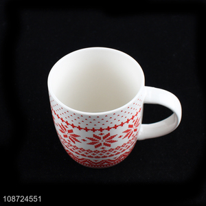 Online wholesale Christmas ceramic mug porcelain water cup with handle