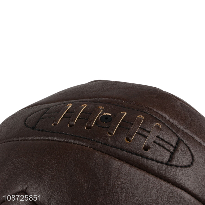 Wholesale inflatable official size retro pu leather soccer ball for teens adults